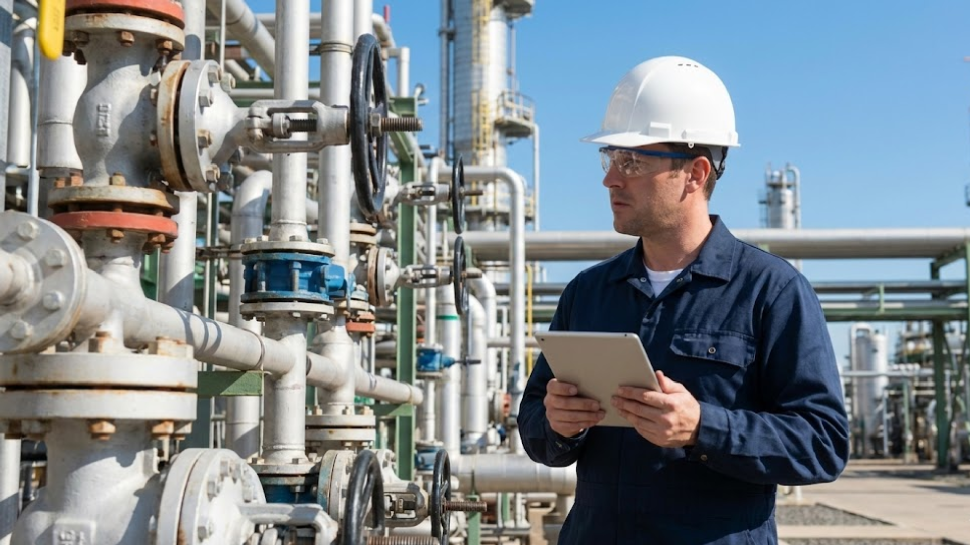 Equipo industrial cumpliendo políticas de seguridad